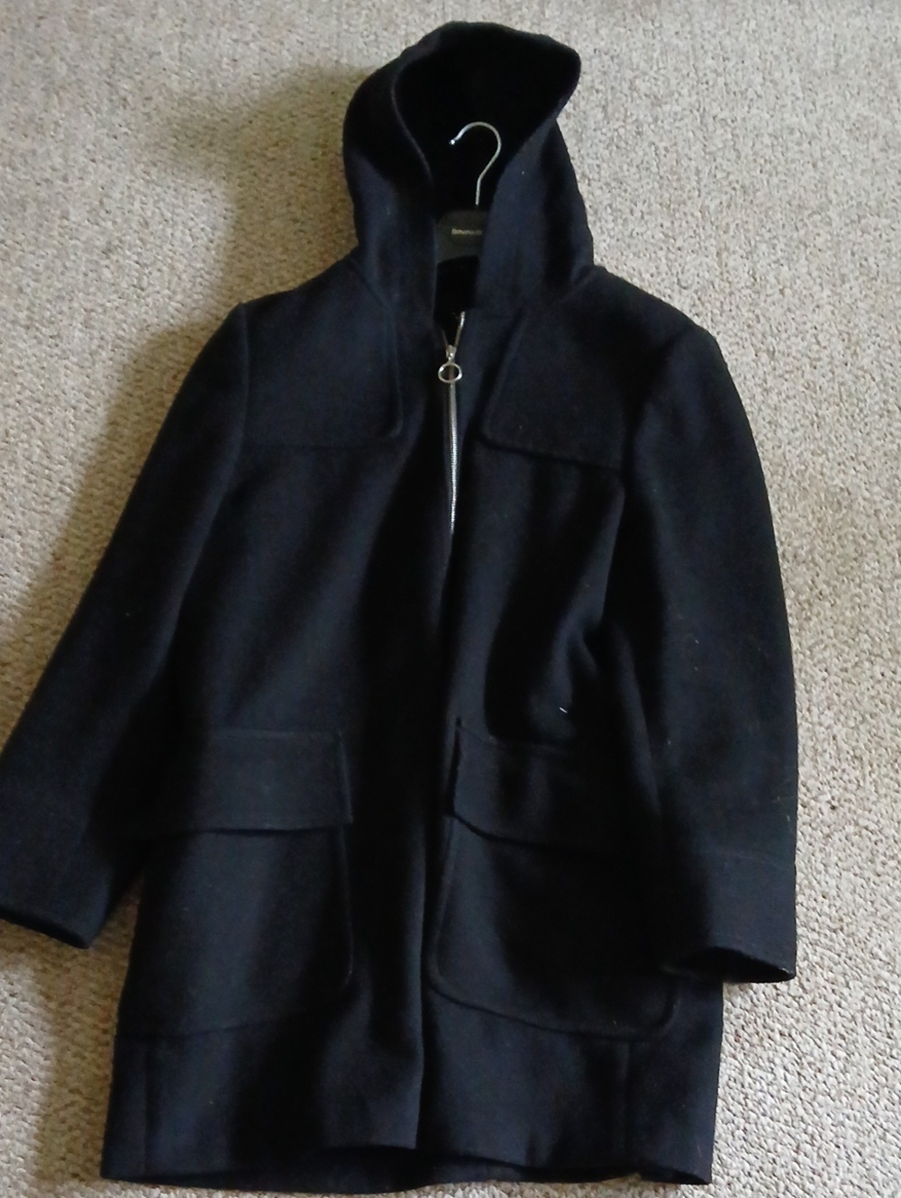 Ann Taylor Black Hooded Pea Coat for Woman Sizs18